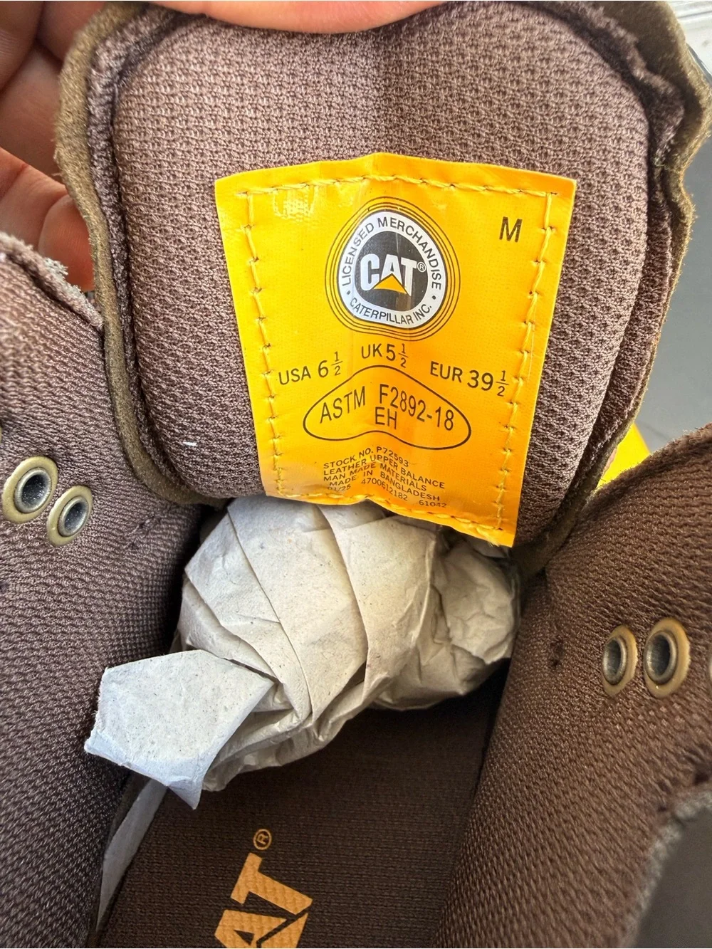 Caterpillar Brown and Black Lace-Up Work Boot
